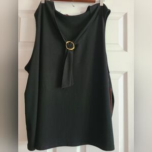 Elegant Black Tank Top with Gold Accent